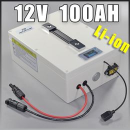 12V Solar energy storag lithium ion Battery 12.6V 100Ah Protable battery waterproof plug