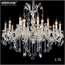 Hot sale Modern Chandeliers Bronze Finish Crystal Chandelier Lamp Silver Lustre Pendant Light Fixture Villa Home Indoor Lighting