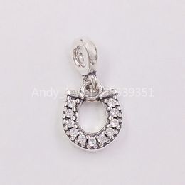 Andy Jewel 925 Sterling Silver Beads My Lucky Horseshoe Dangle Charm Charms Fits European Pandora Style Jewellery Bracelets & Necklace 798379CZ