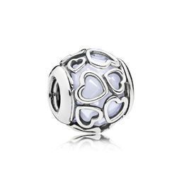NEW 100% 925 Sterling Silver 1:1 Authentic 792036NOW Opalescent Encased in Love Charm Bracelet Original Women Jewellery
