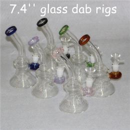 14mm Female Mini Glass Bong Hookahs Water Pipe Pyrex Dab Oil Rigs Thick Recycler Rig for Smoking Pipes