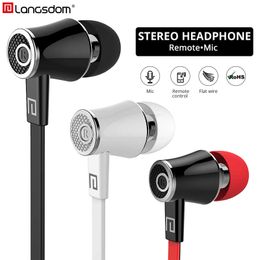 Langsdom Mijiaer JM21 Wired Earphones For Phone Samsung Huawei Xiaomi Headsets In Ear Earphone Earbuds fone de ouvido With retail box