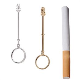 Elegant Lady Retro Smoking Ring Small Hand Shelf Cigarette Holder Gamer Helper T4MD1328e