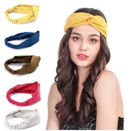Boho Knot Headbands for Women Girls Bohemian Head Wrap Criss Cross Hair Bands Yoga Running Sport Twisted Hair Accessories