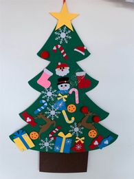 Christmas DIY Felt 3D Christmas Tree Ornaments Kids Toys New Year Door Wall Hanging with Detachable Accessories Home Decorations Toys D91402