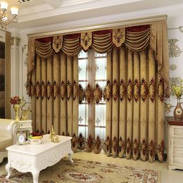 European and American high quality custom luxury villas elegant fresh living room curtains embroidered curtains kitchen