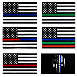 Thin blue line Flag direct factory wholesale 3x5Fts 90cmx150cm Law Enforcement Officers USA American police