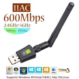 Free Driver USB WiFi Adapter 600Mbps Dual Band 5Ghz 2.4Ghz RTL8811CU With 2dBi External Antenna Wireless Receiver Network Card