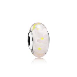 NEW 100% Sterling Silver 1:1 Glamour 791623 White Murano Charm Glass Bead Original Women Wedding Fashion Jewellery 2018