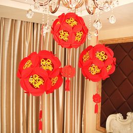 Creative Double Happiness Lanterns Wedding Room Decoration Lantern Ball Non-woven Chinese Style Wedding Decoration