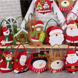 Cartoon Christmas handbag elk snowman Santa Claus Xmas bag Children's Cartoon gift Candy Bag Christmas Eve gift Bag T9I00548