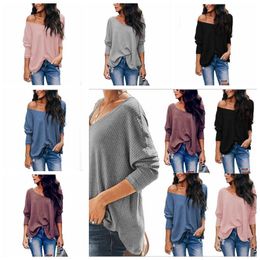 Women Sweaters Fashion V-neck Pullover Long Sleeve Spring Outwear Female Blouse Tops Loose Sweatershirt Girl UnderShirt Top Clothing LSK1216