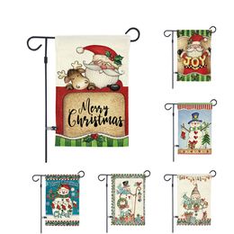 30*45cm Christmas Flags Printed Banner House Flag Santa Claus Garden Flag Xmas Party Flags Christmas Home Decoration DHL Free Shipping