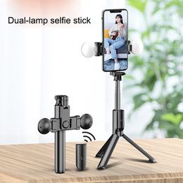 CE Certification R9 double fill light wireless bluetooth selfie stick remote control tripod smartphone live photo self-timer artifact rod