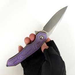 Limited Customization Version Bentley Flipper 100% M390 Knives Gentleman Folding Knife Anodizing Purple Titanium Handle Outdoor Tactical Hunting Tools Pocket EDC
