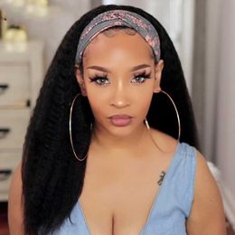 28 30inch Human Hair Wigs With Headbands No Glue Easy to Instal Body Yaki Straight Water Headband Wig Loose Deep None Lace Wigs