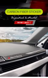 Car Interior Accessories Carbon Fibre Dashboard Decoration Trim Strip Stickers Car for Audi A4 A5 2017- Car Styling198P