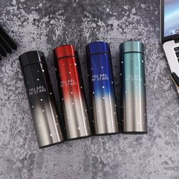 Wholesale 17oz 480ML Temperature Display Bottles Gradient Portable Double Wall Vacuum Insulated Stainless Steel Water Bottle