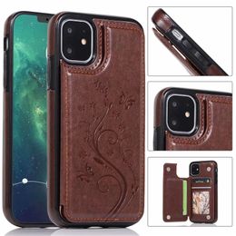 Luxury Embossing Wallet Case for iPhone 12 pro max Protective Cover for iPhone 11 pro xr 8 Plus Leather Phone Cases with Cardslots