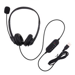 USB Headset Earphones With Microphone Noise Cancelling Volume Control Wired Headphone For PC Laptop SChool Kids Call Centre