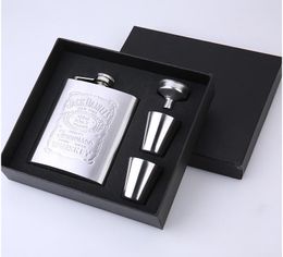 7oz Stainless Steel Wine Pot Cup Set Hip Flask Bottle Kit Travel Mug Suit Free Gift Glass Funnel Factory Direct 11 9zp F2