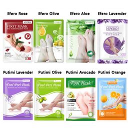 Efero Putimi Exfoliating Foot Treatment Mask Pedicure Socks Exfoliation Aloe lavender Feet Masks Remove Dead Skin Heels Peeling