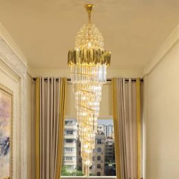 Staircase Long Chandelier Duplex Living Room Large Chandelier Modern Minimalist Villa Loft Spiral Staircase Crystal Chandelier Pendant Fixtures Staircase Long Chandelier Duplex Living Room Large Chandelier Modern Minimalist Villa Loft Spiral Staircase Crystal Chandelier Pendant Fixtures