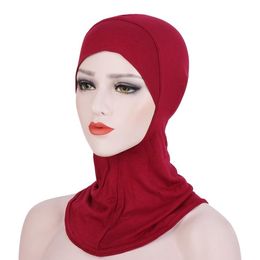 Silky headscarf women's bottom cap headband Underscarf Head Islamic Cover Bonnet Scarf inner hijab cap