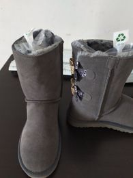 Women's Fur Snow Boots Winter Genuine suede leather Warm Fashion Boots