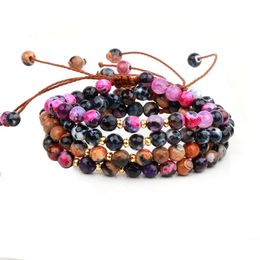 Fashion Natural Stone Bracelet Colourful Beads Beaded Bracelets for Women Accessories Adjustable String Rope Jewellery Wholesale