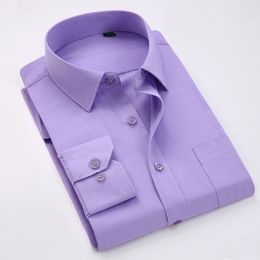 high quality classic twill men's social shirts long sleeve regular fit casual plus size 5xl dress shirt 200925