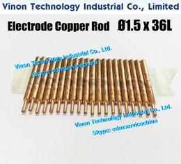 (10PCS PACK) EDM Electrode Copper Rod d=1.5mm, Shank D6.0mm, Shank 30Lmm, Overall length 36Lmm. Copper Rod for Electro-Discharge Machining