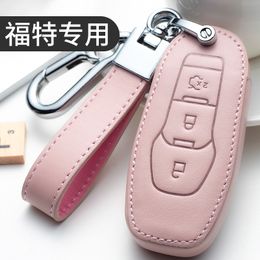 key bag for ford ESCORT focus kuga edge Ecosport Mondeo leather Smart Remote key Case Cover Holder