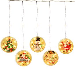 hot Christmas atmosphere decorative lights window room layout sucker hanging LED lights USB interface Christmas decoration 5 Lights T500187