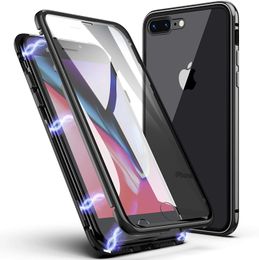 Double-Sided Tempered Glass Metal Bumper Anti-Drop Protector Magnetic Cover Case For iPhone 11 Pro MAX X XS MAX XR iPhone 6 6S 7 8 Plus SE