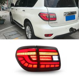 1 Pair Car styling Tail Lights LED Taillight Rear Lamp LED dynamic turn signal taillamp LED Taillight For Nissan Patrol Y62 2008-2019