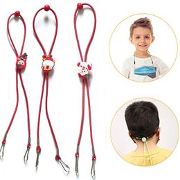 Cartoon Face Mask Lanyard With Clips For Kids Adult Multifunction Masks Glasses Lanyard Santa Claus Snowman Printing Mask Strap OOA9093