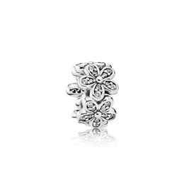 NEW 100% Sterling Silver 1:1 Glamour 792053CZ DAZZLING DAISIES SPACER CHARM Bead Original Women Wedding Fashion Jewelry 2018 Gift