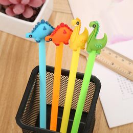 Cartoon Creative Dinosaur Gel Pen Kawaii Promotional Gift Silicone Stationery Pen Student School Office Supply Free Shipping LX3233