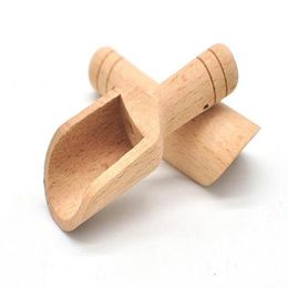 Mini Wooden Scoops Bath Salt Powder Spoon Bath Shower SPA Tool Candy Laundry Powder Spoon