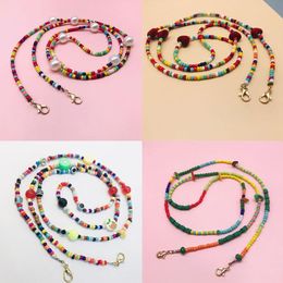 Mask Straps Mask Beads Extension Chain Pendant Necklaces Round Bead Necklace Beads Decor Lanyard Mask Rope Holder Party Favour Gift HHD1394