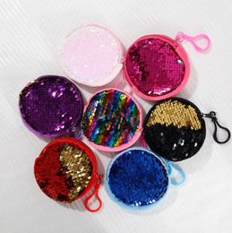 Kids Boy Girls Mermaid Sequins Coin Purse Wallets New Portable Earphone Keychain Storage Handbag Children Zipper Clutch Bags Key Case E9901