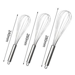 6 /8 /10 /12 Inches Stainless Steel Egg Stirring Balloon Wire Whisk Manual Egg Beater Mixer Kitchen Baking Utensil Cream Butter Whisk