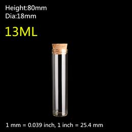 Glass Test Tube With Cork Stopper Wedding Favour Tube Candy Jar Tube Small Glass 50PCS/Lot 13ML