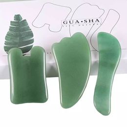 3Pcs Jade Gua Sha Tool Facial Massager Set in Gift Box Natural Guasha Healing Jade Massage Stone SPA Acupuncture Treatment Skin Care Tool