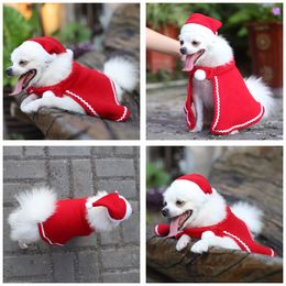 Christmas pet decoration small dog clothing clothing dress dog Teddy dog Cape HAT DRESS Christmas pet hat Cape suit T3I51106