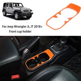 Orange Front Water Cup Holder Decorative Cover For Jeep Wrangler JL JT 2018+ Auto Internal Accessories