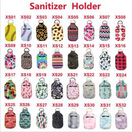 Hand Sanitizer Bottle Holder 30ML Neoprene Keychain Bags Hand Soap Bottle Holder Perfume Set Fashion Accessories 42 Designs BT503