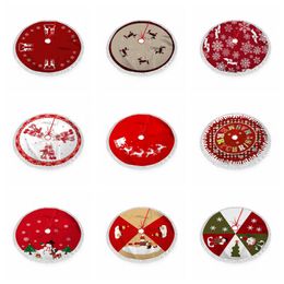 Christmas Tree Skirt Plush Round Carpet Xmas Tree Skirts Home Floor Mat New Year Christmas Decorations Festive Party Supplies 28 Style BT489