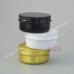 50g gold/black/white Aluminium jar/tin/can with Aluminium lid.Aromatherapy tin,50ml cosmetic jar,cream/candles/food storage